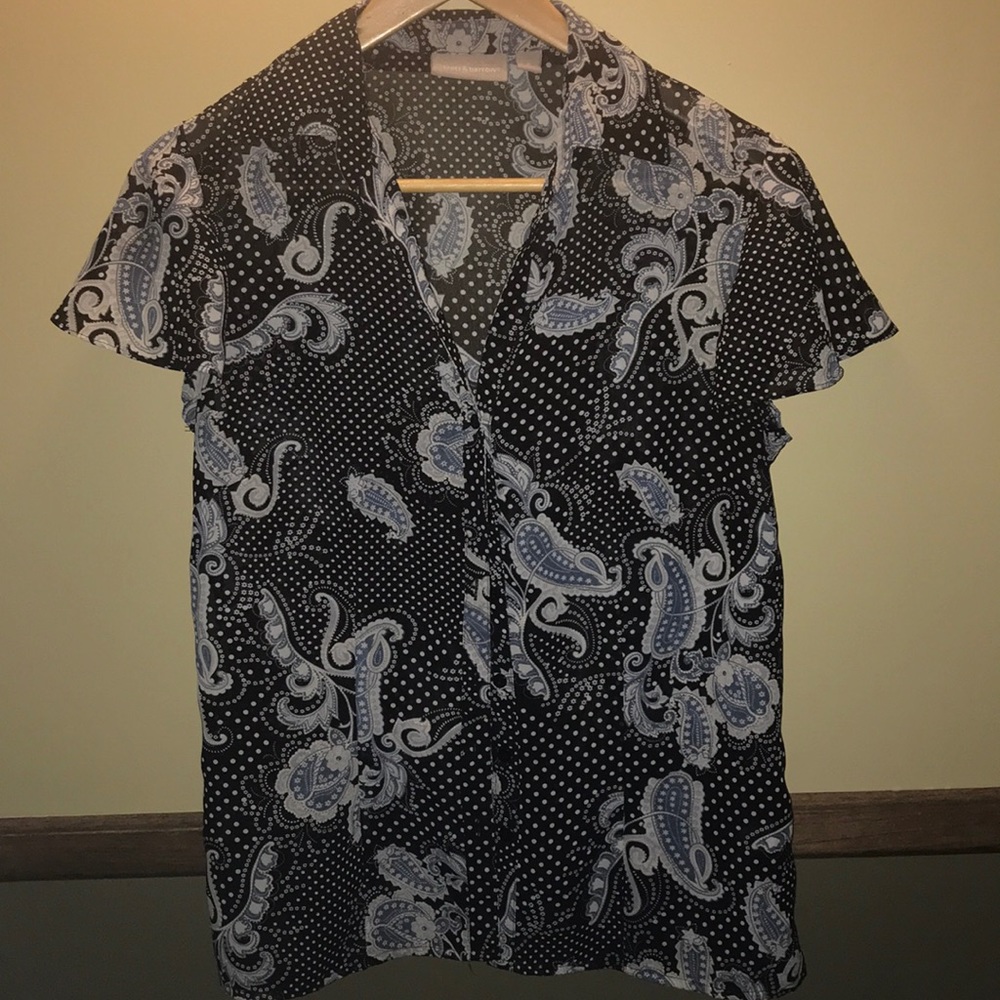 Croft & Borrow Black Button Down Blouse